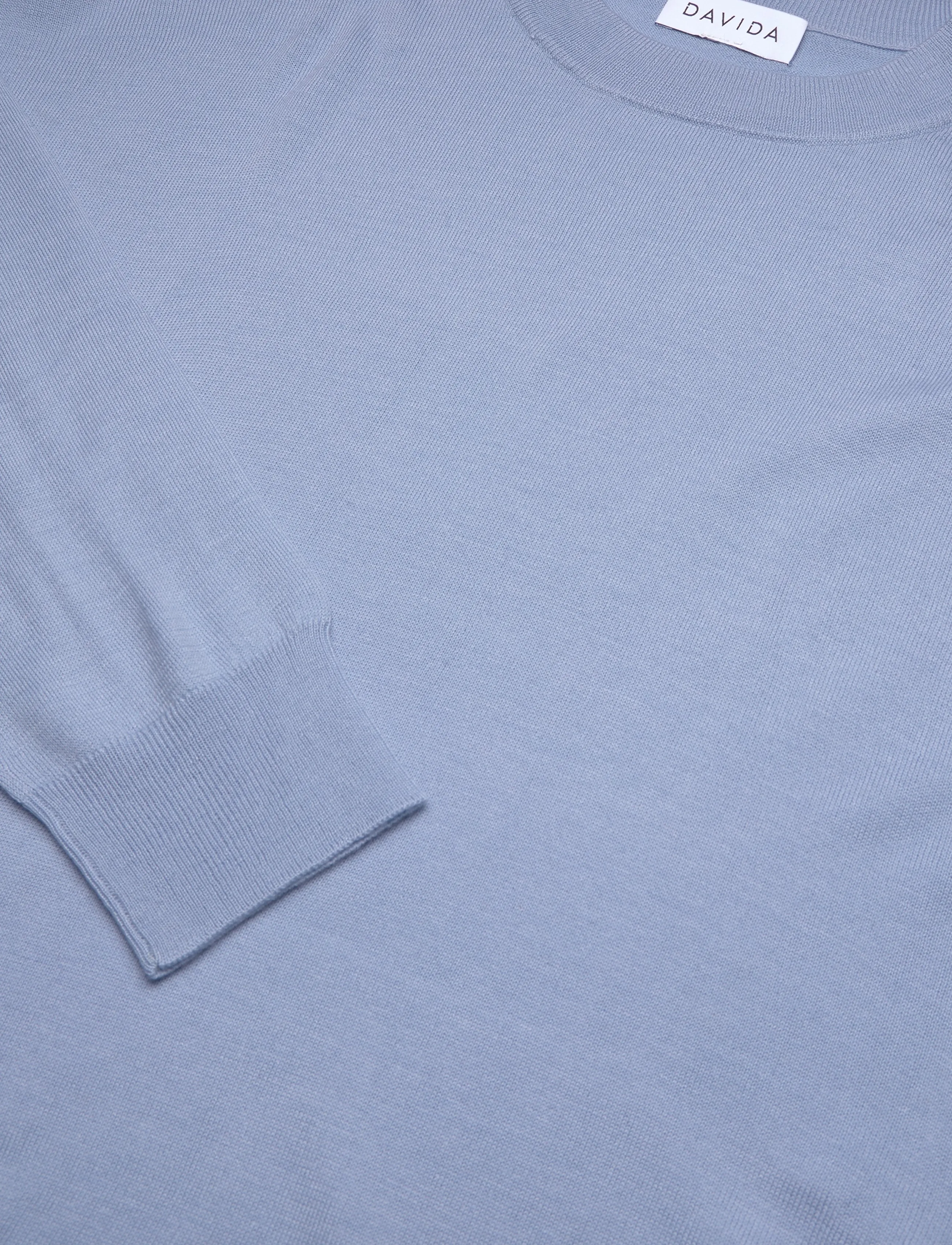 Davida Cashmere - Fine Knit Straight Sweater - herbstliche kleidung - light blue - 2