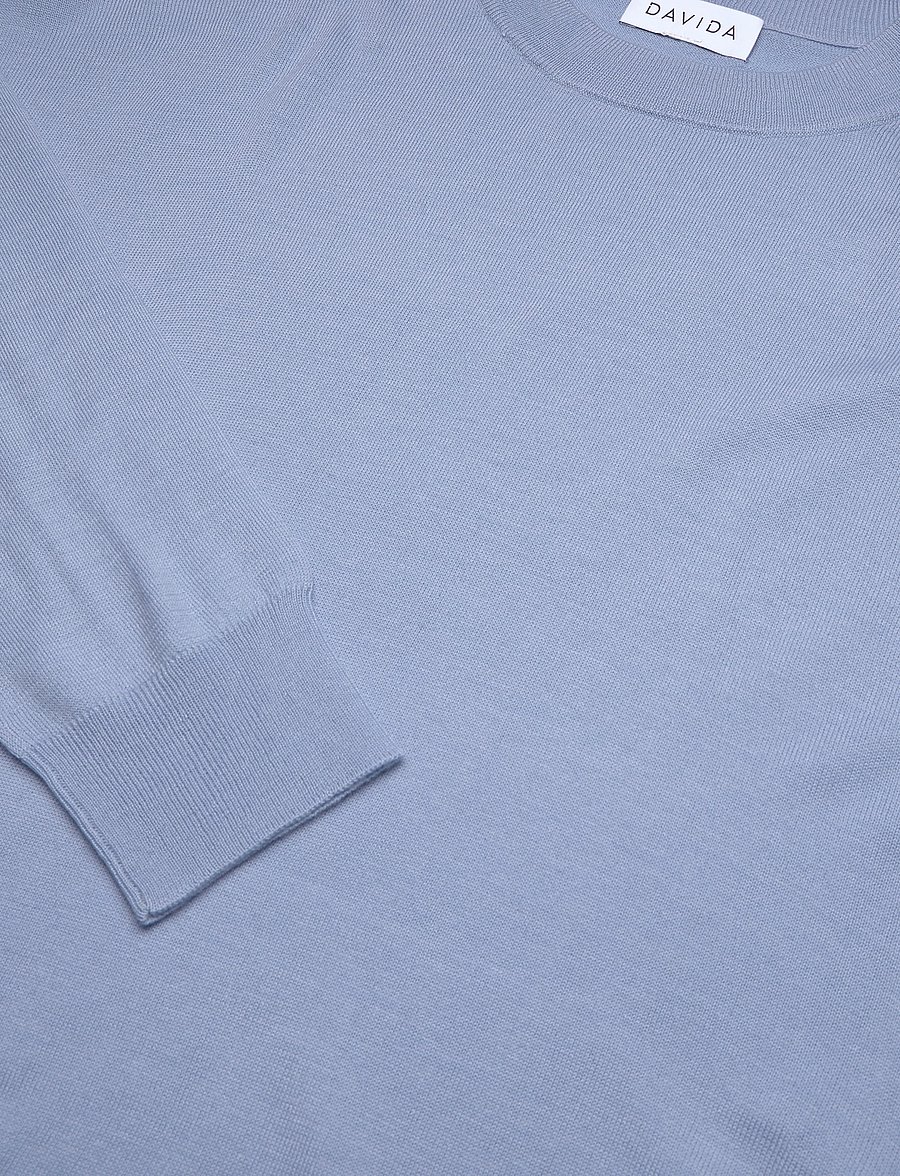 Davida Cashmere - Fine Knit Straight Sweater - kaschmir - light blue - 2
