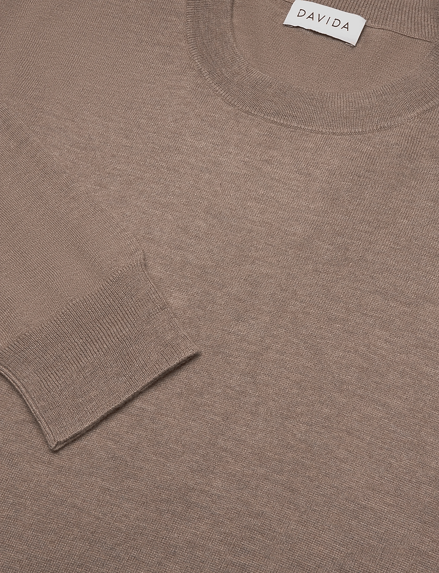 Davida Cashmere - Fine Knit Straight Sweater - kaschmir - mink - 2
