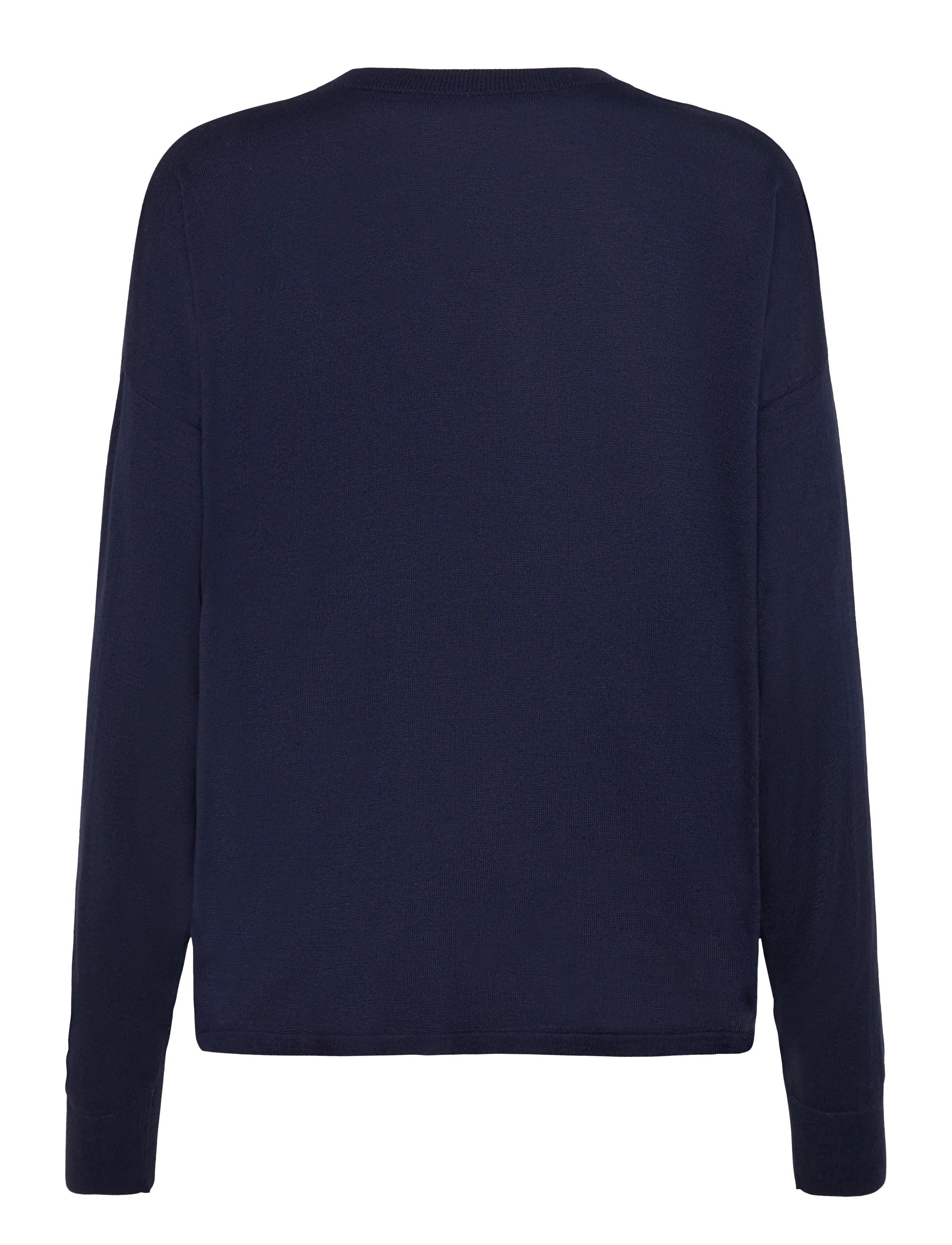 Davida Cashmere - Fine Knit Straight Sweater - cashmere - navy - 1