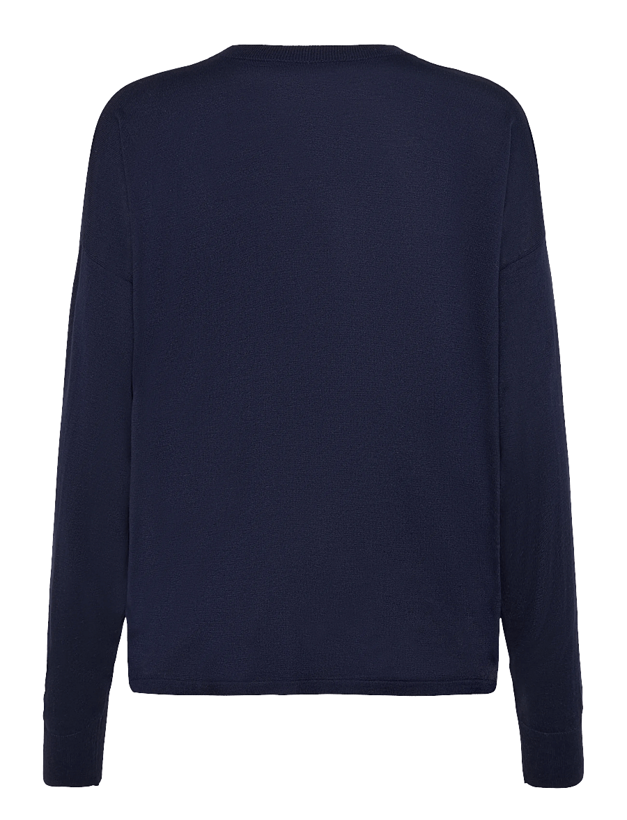 Davida Cashmere - Fine Knit Straight Sweater - kaschmir - navy - 1