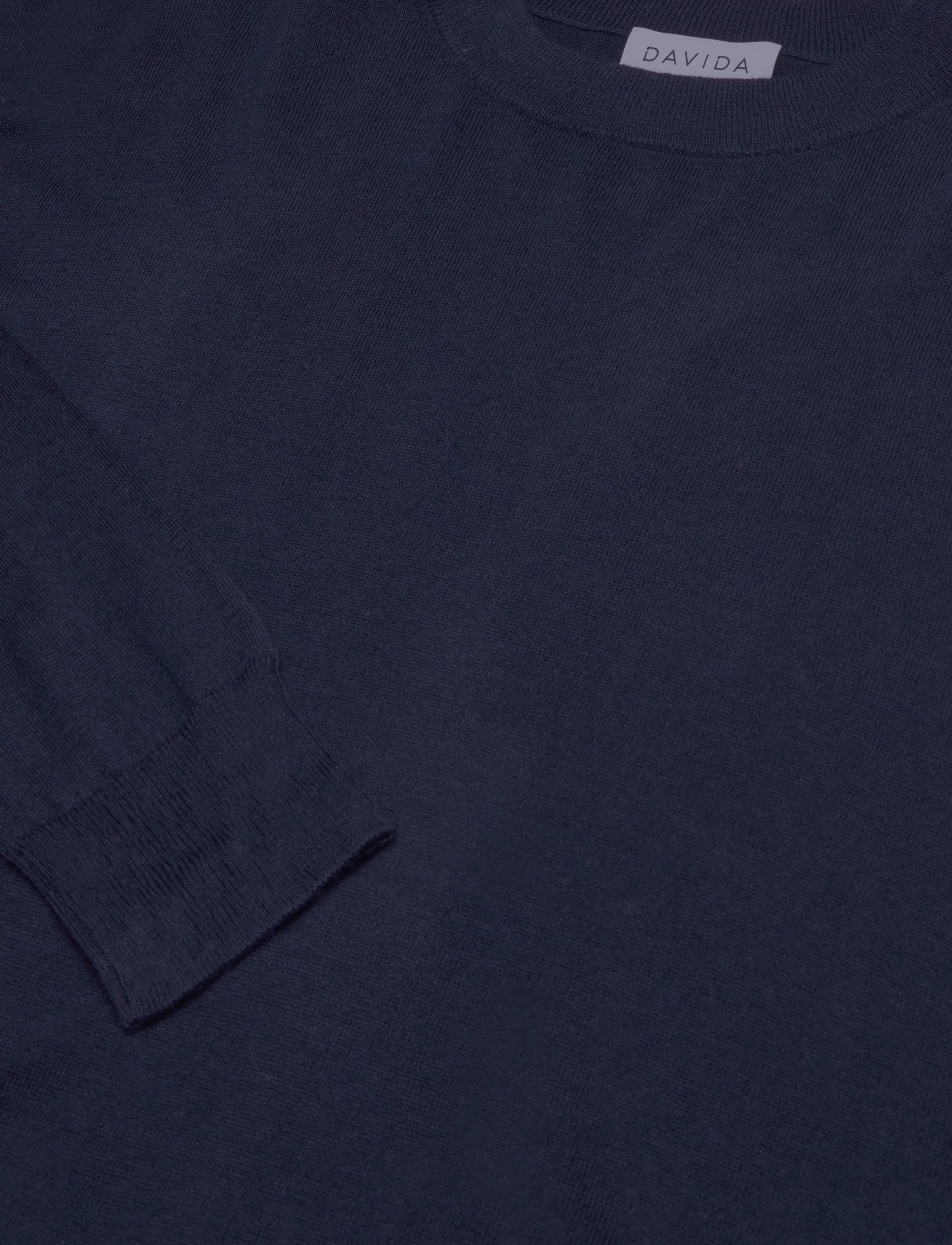 Davida Cashmere - Fine Knit Straight Sweater - cashmere - navy - 2
