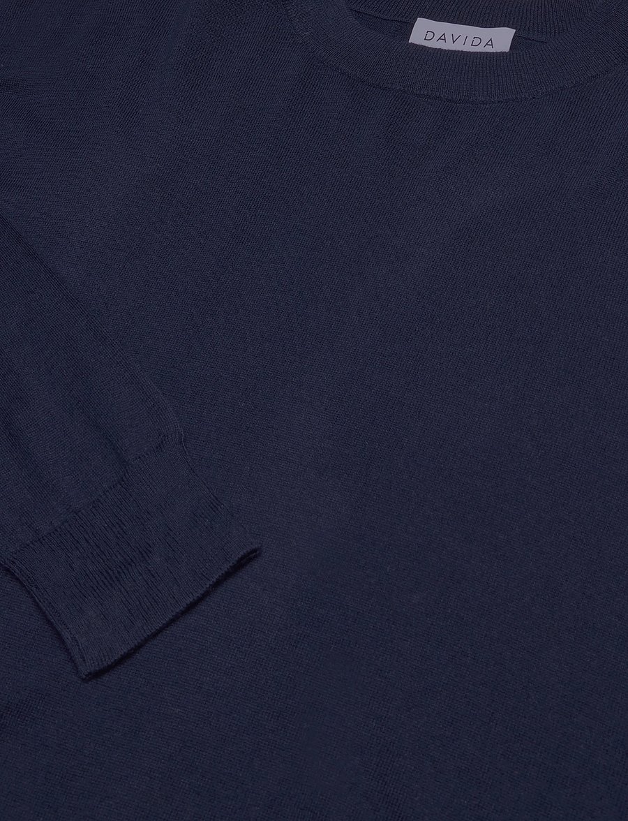 Davida Cashmere - Fine Knit Straight Sweater - kaschmir - navy - 2