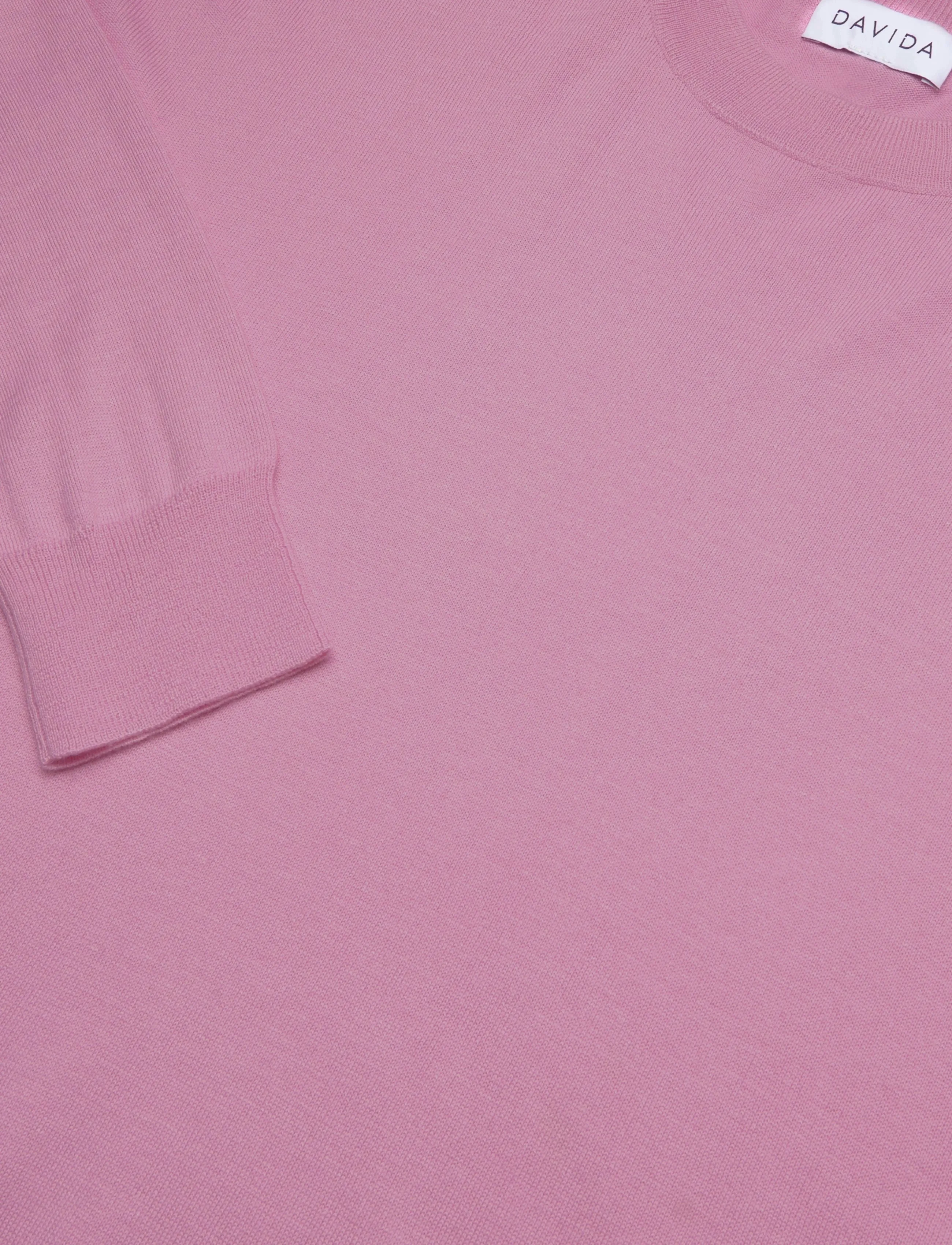 Davida Cashmere - Fine Knit Straight Sweater - cashmere - rose pink - 2