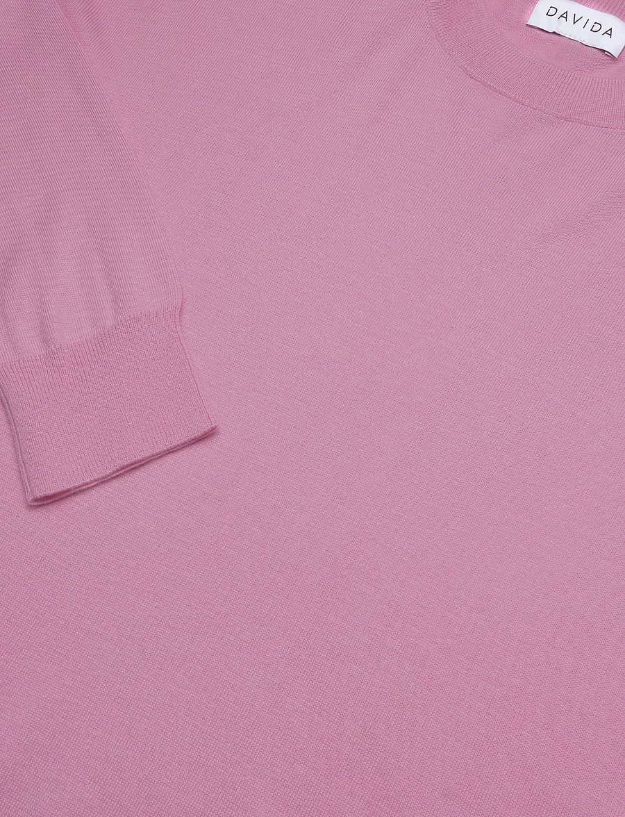 Davida Cashmere - Fine Knit Straight Sweater - kashmir - rose pink - 2