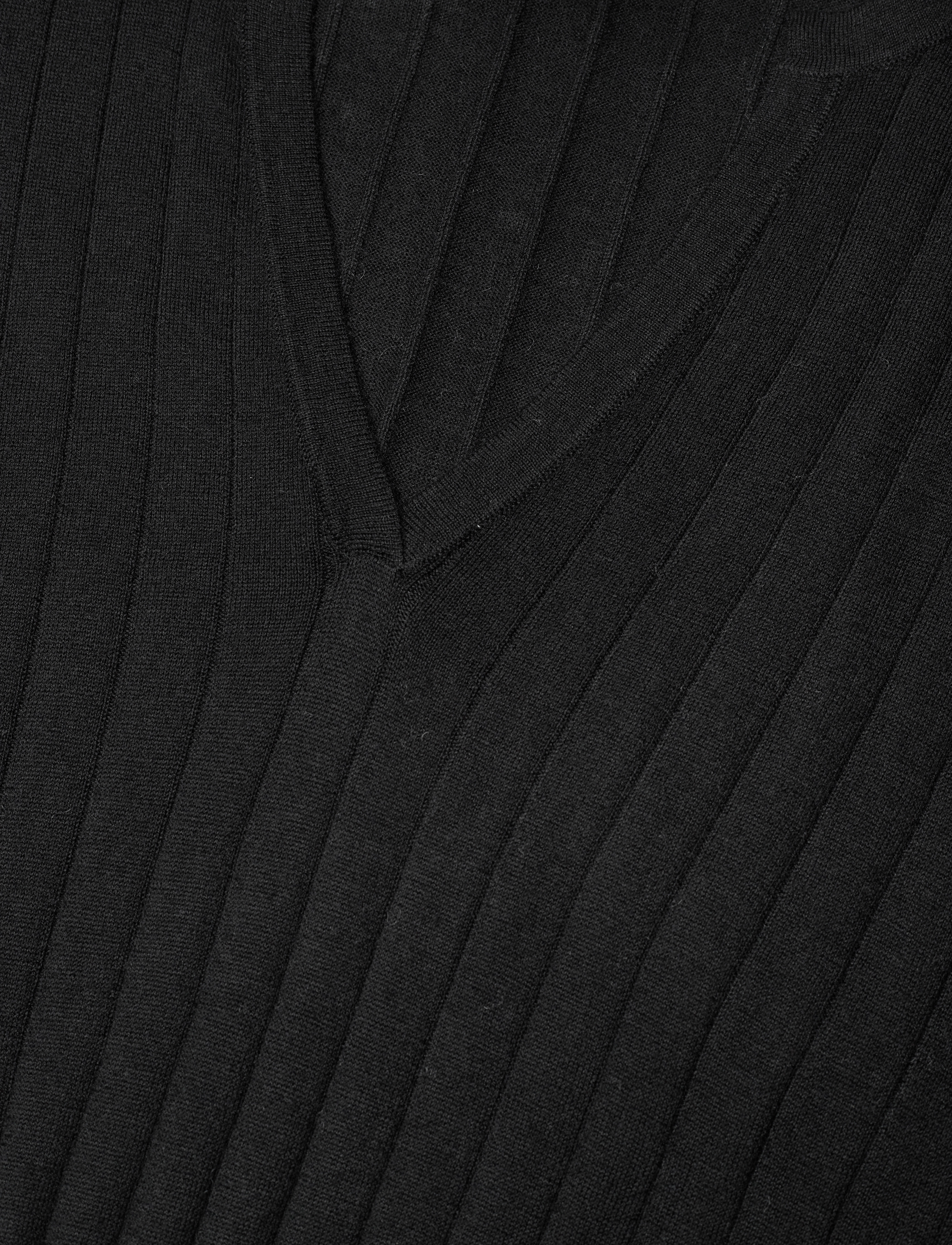 Davida Cashmere - Fine Knit Cap Sleeve Dress - black - 3