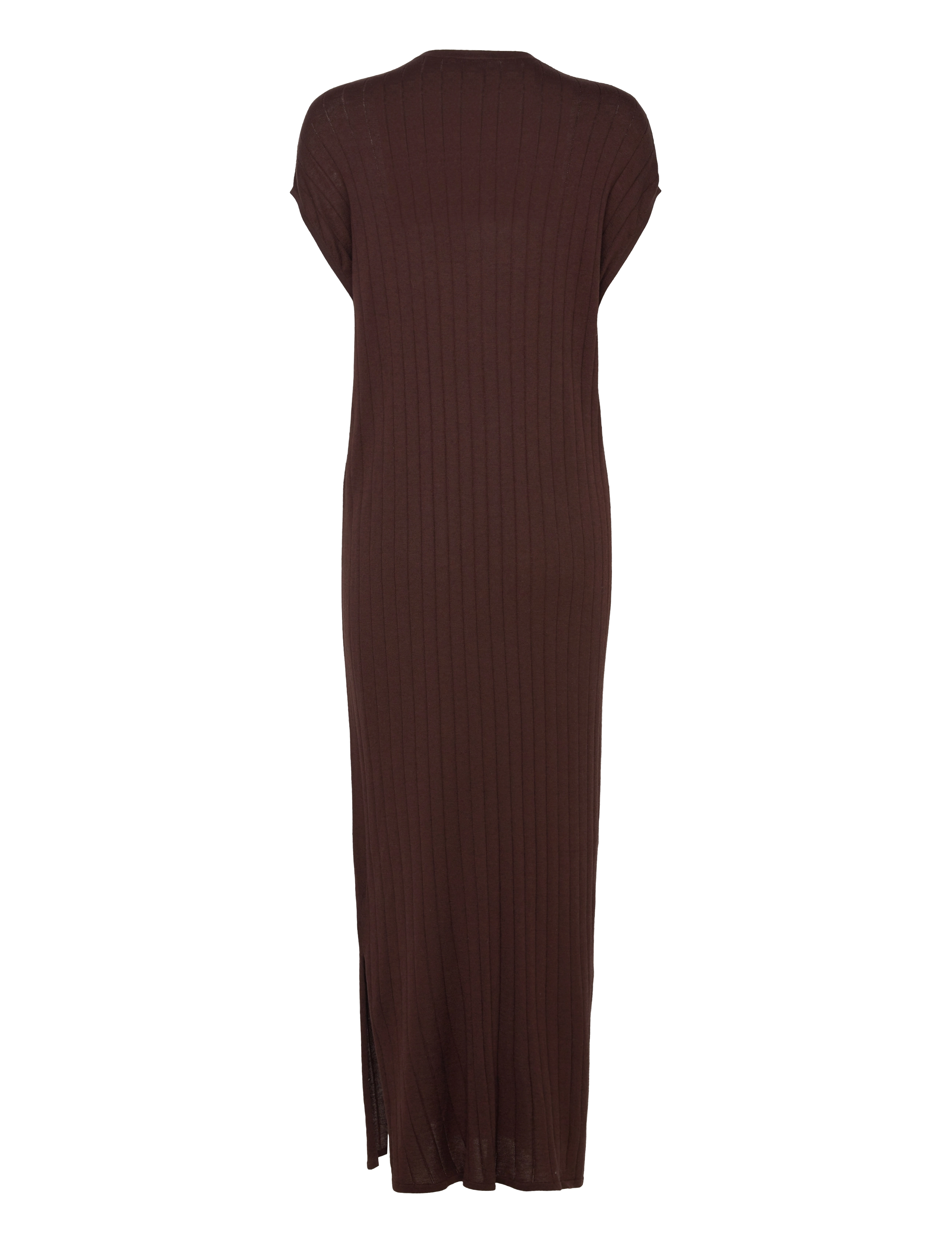 Davida Cashmere - Fine Knit Cap Sleeve Dress - walnut - 1