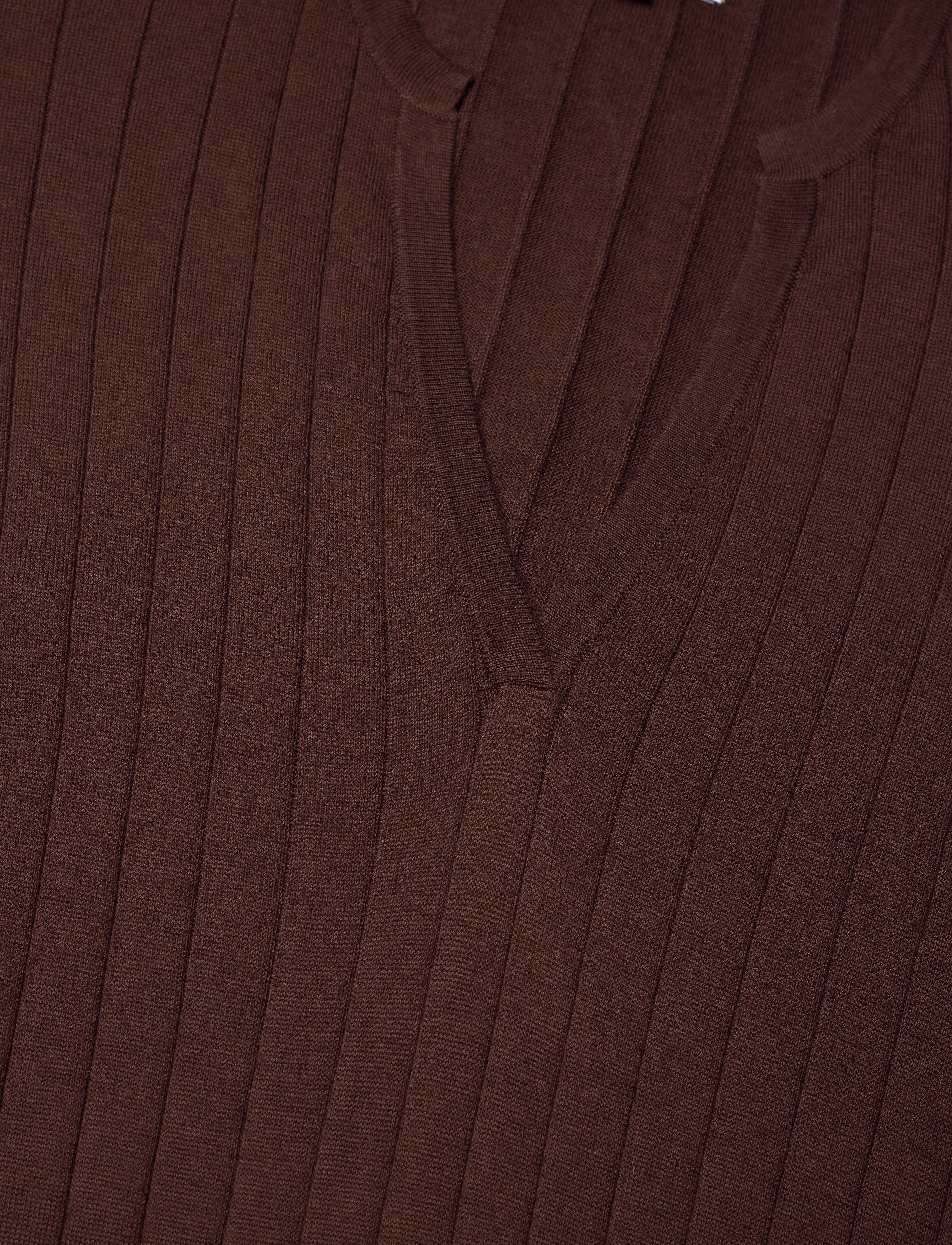 Davida Cashmere - Fine Knit Cap Sleeve Dress - walnut - 3