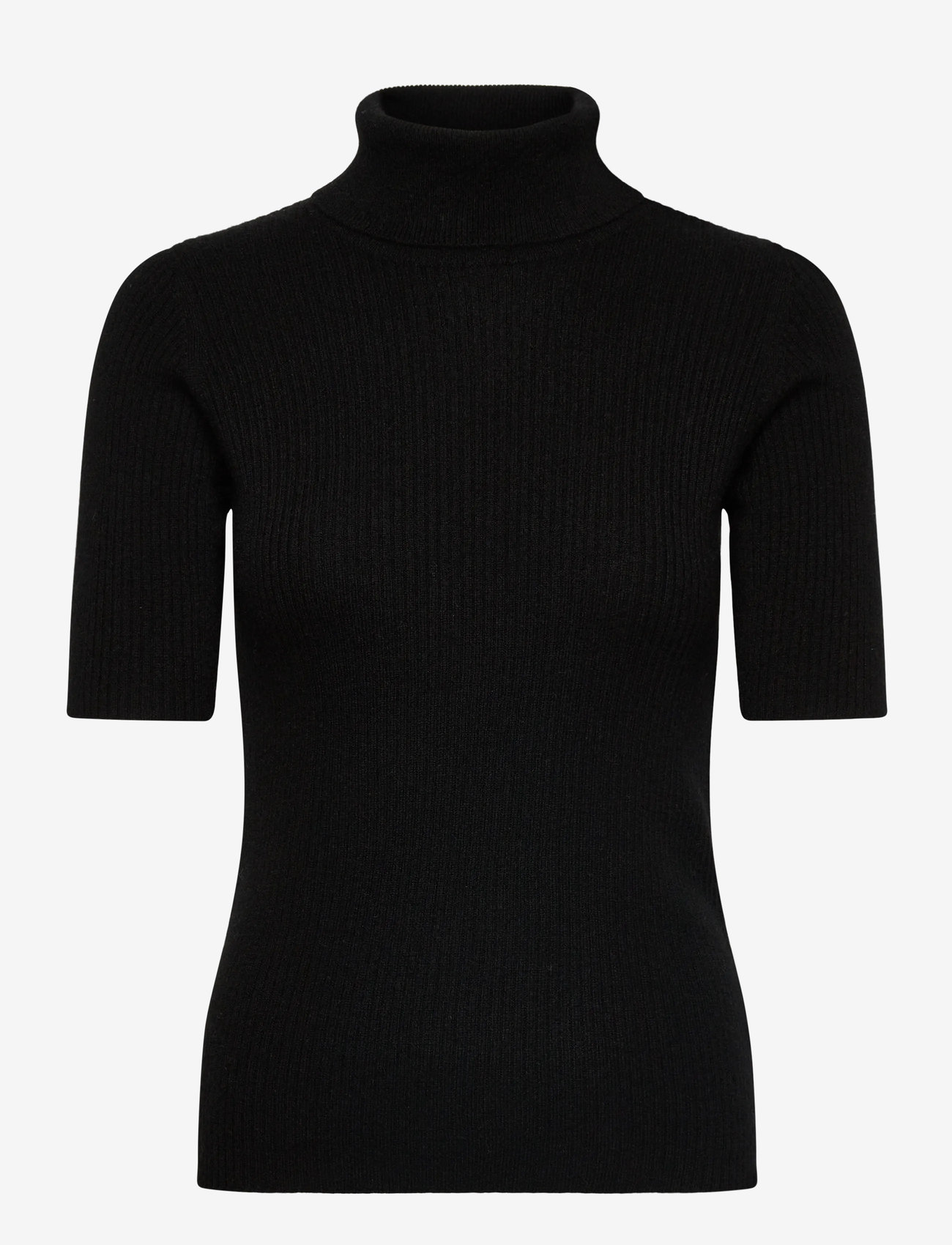 Davida Cashmere - Turtleneck Rib T-shirt - kaschmir - black - 1
