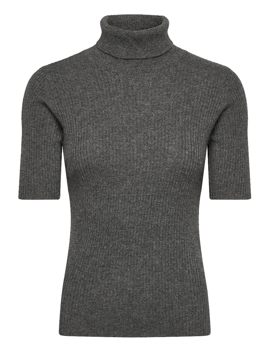 Davida Cashmere - Turtleneck Rib T-shirt - kašmiir - dark grey - 1