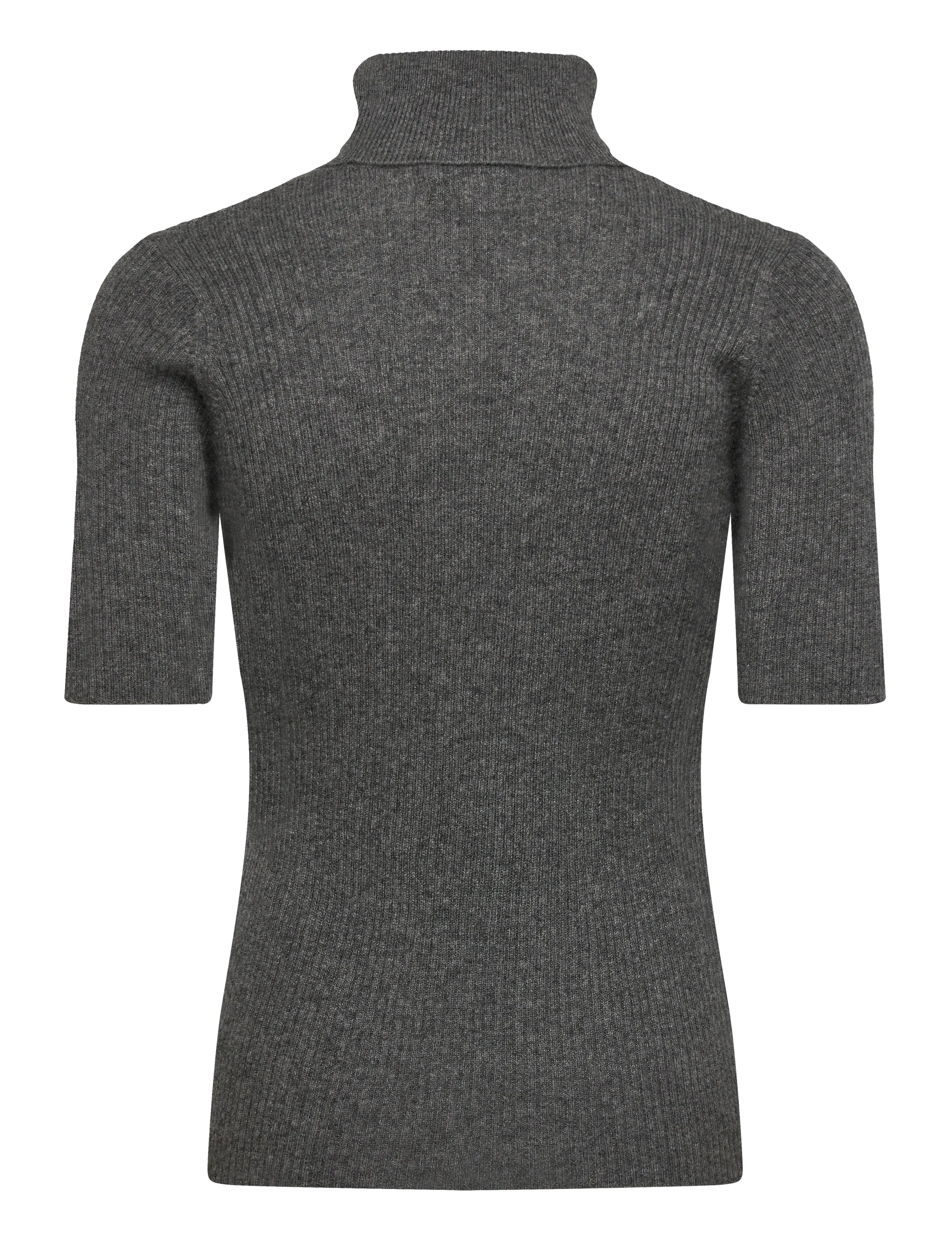 Davida Cashmere - Turtleneck Rib T-shirt - cashmere - dark grey - 1