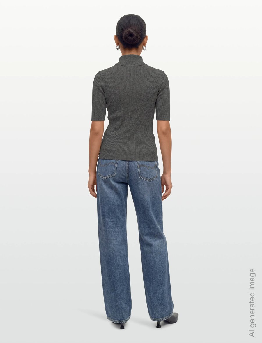 Davida Cashmere - Turtleneck Rib T-shirt - kašmiir - dark grey - 4