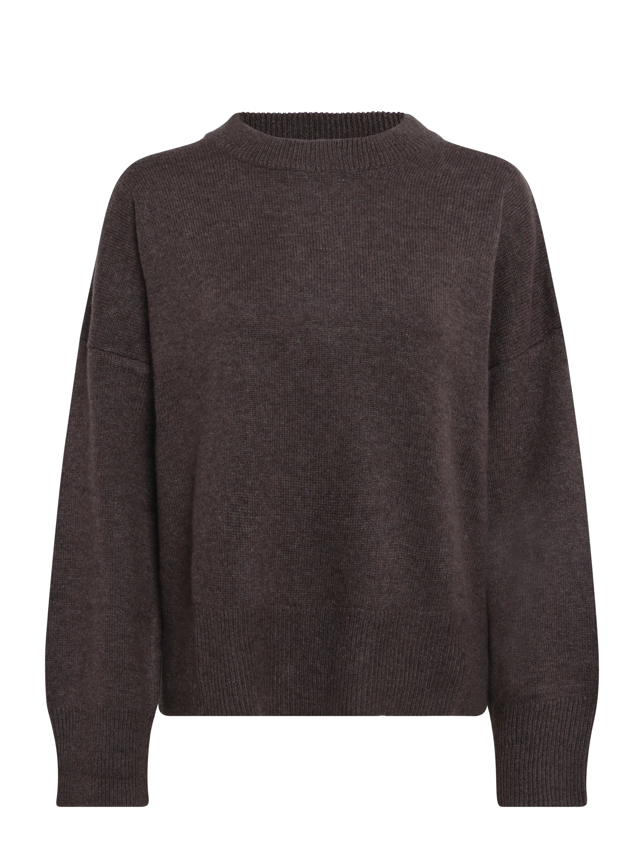 Davida Cashmere boxy o-neck sweater - Strik - CACAO / brown