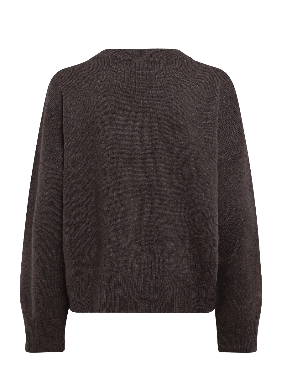 Davida Cashmere - boxy o-neck sweater - striktrøjer - cacao - 1
