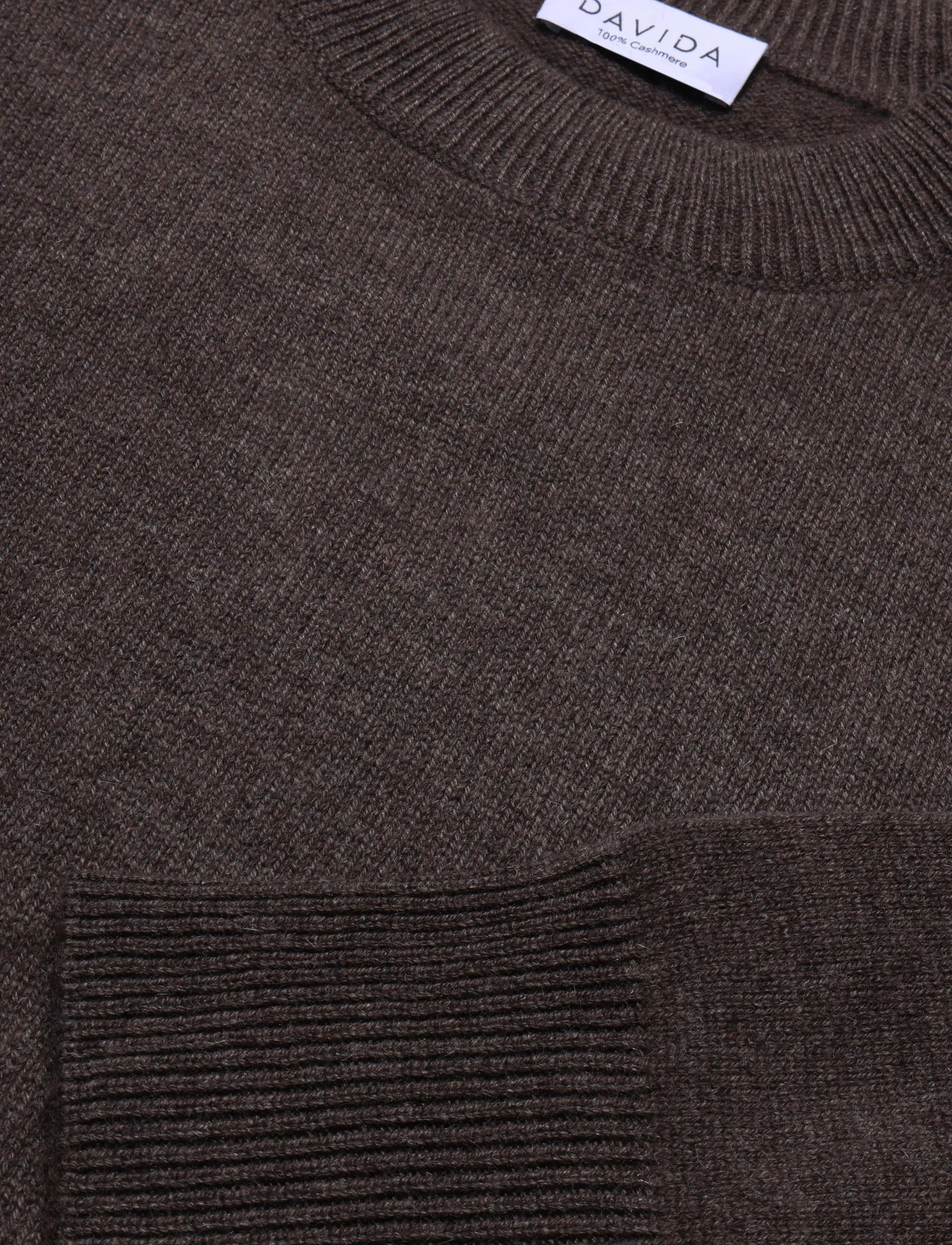 Davida Cashmere - boxy o-neck sweater - striktrøjer - cacao - 2