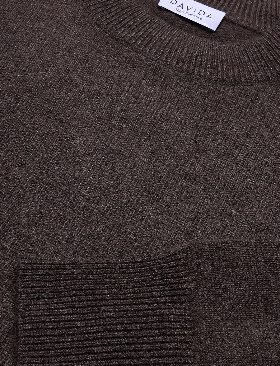 Davida Cashmere - boxy o-neck sweater - striktrøjer - cacao - 2