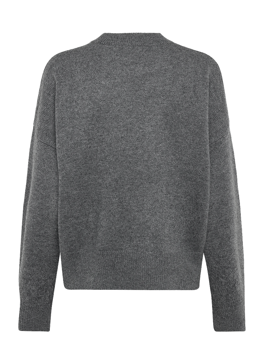 Davida Cashmere - boxy o-neck sweater - cashmere - dark grey - 1