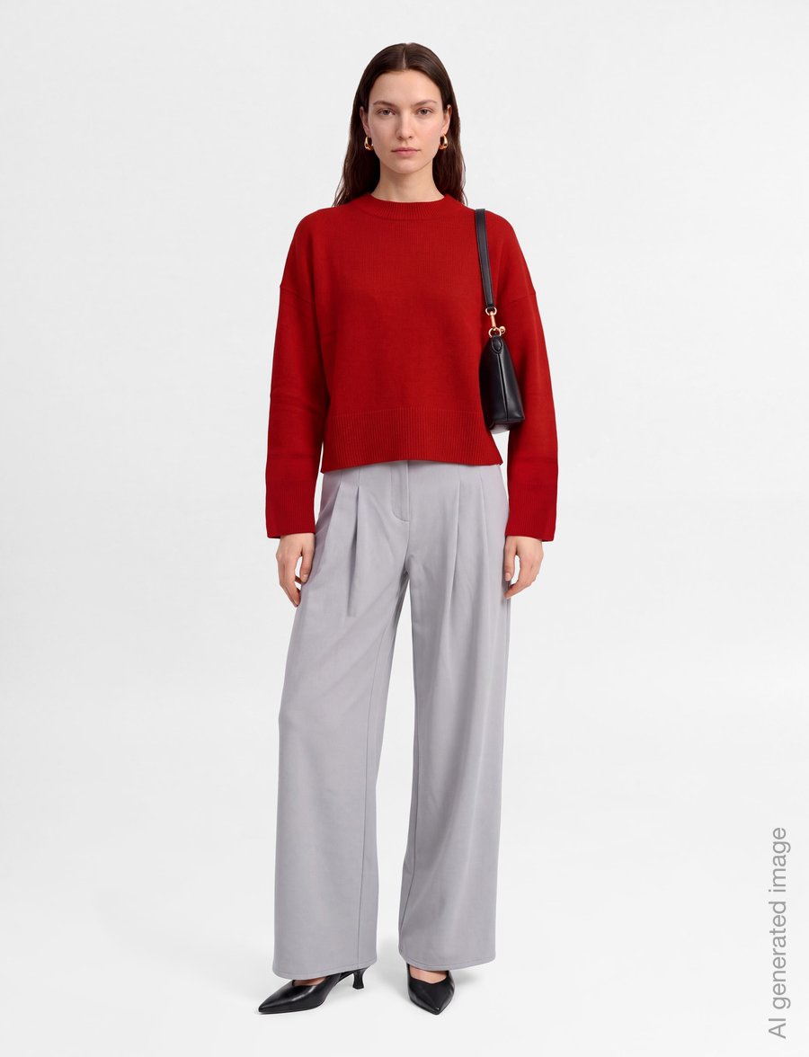 Davida Cashmere - boxy o-neck sweater - kaschmir - red - 0