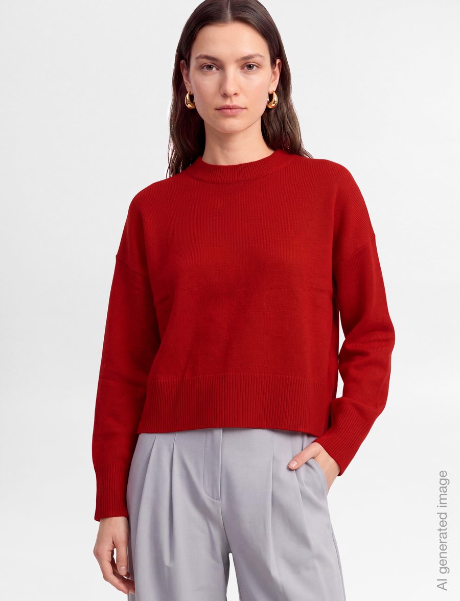 Davida Cashmere - boxy o-neck sweater - kaschmir - red - 3