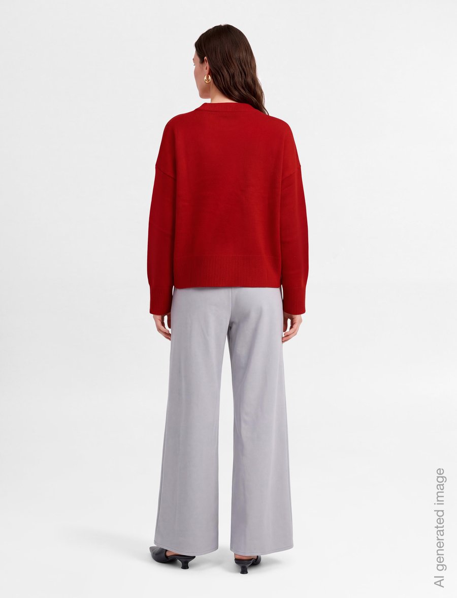 Davida Cashmere - boxy o-neck sweater - kaschmir - red - 4