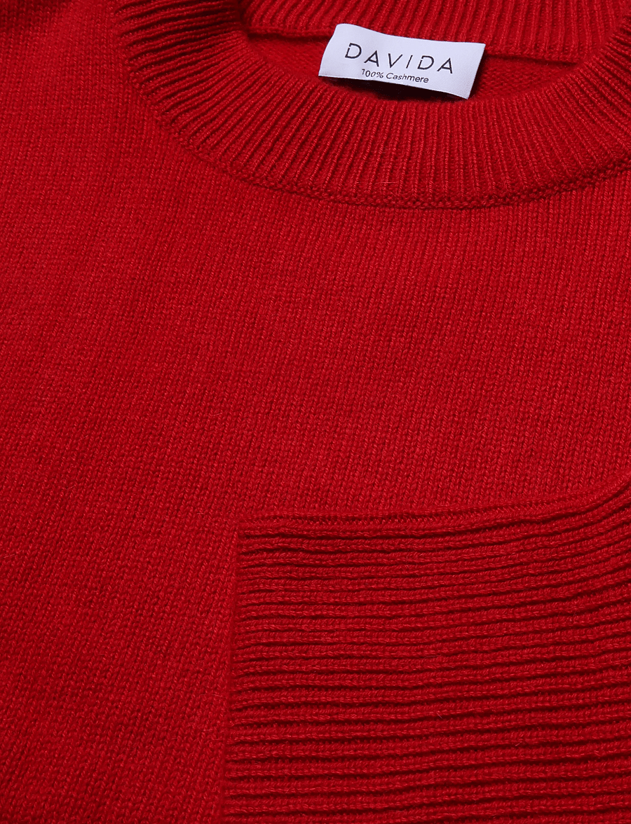 Davida Cashmere - boxy o-neck sweater - kaschmir - red - 2