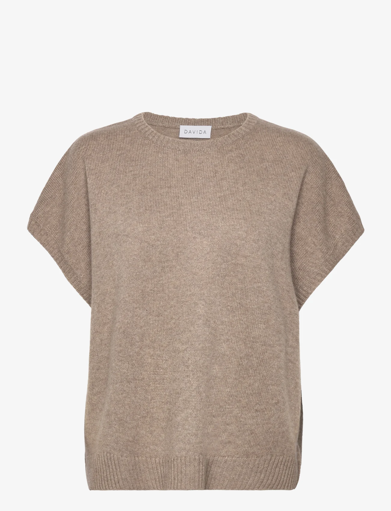 Davida Cashmere - Cap Sleeve T-shirt - džemperi - mink - 0