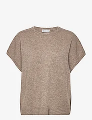 Davida Cashmere - Cap Sleeve T-shirt - džemperiai - mink - 0