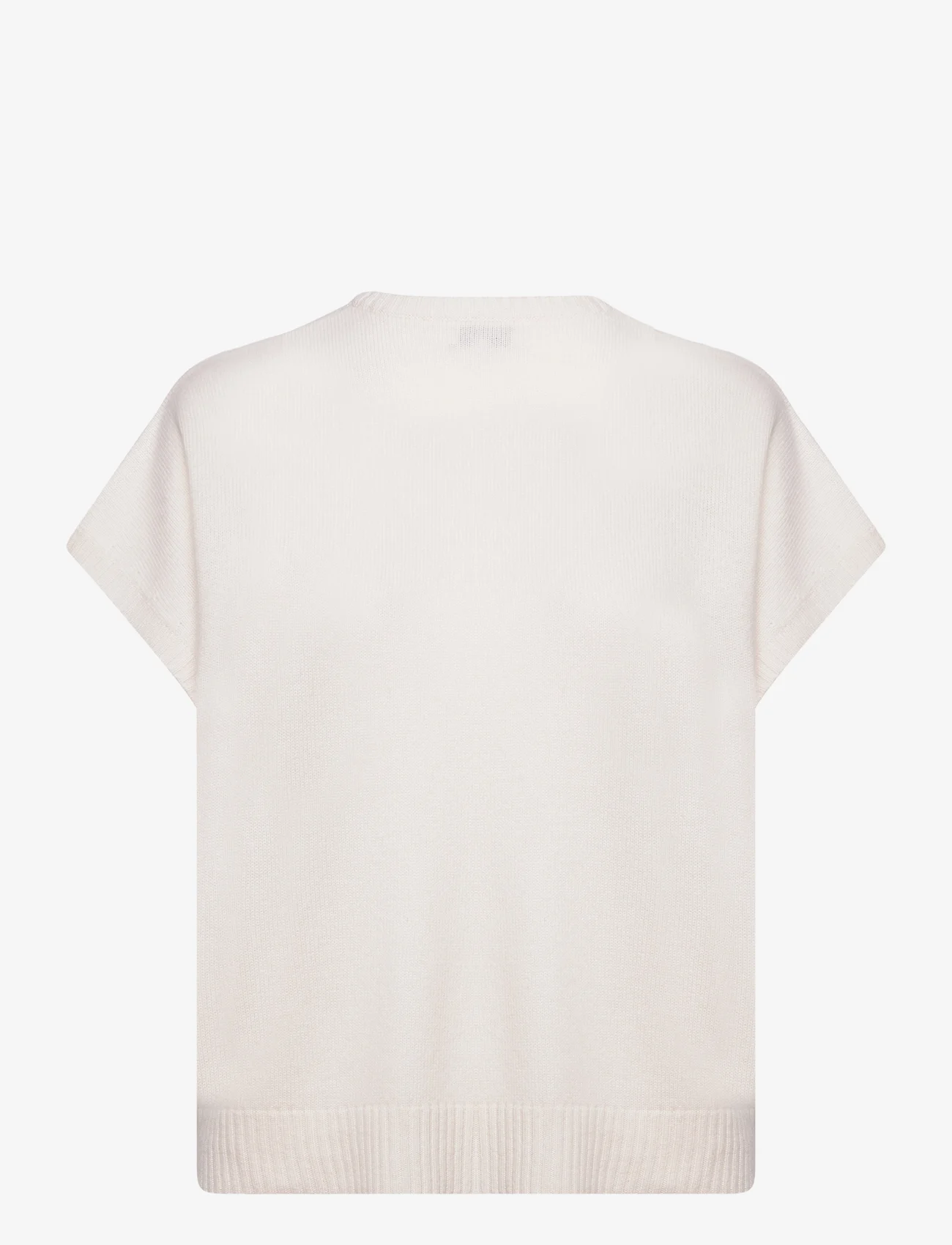 Davida Cashmere - Cap Sleeve T-shirt - strikkegensere - white - 1