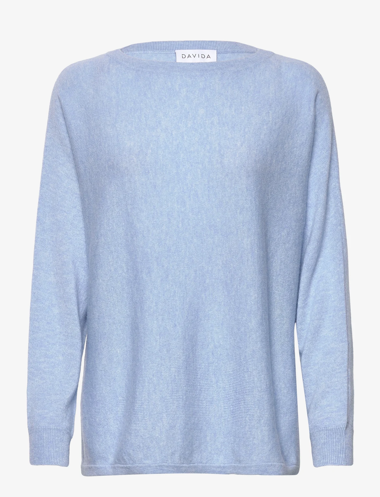 Davida Cashmere - Boat Neck Loose Sweater - strikkegensere - blue fog - 0