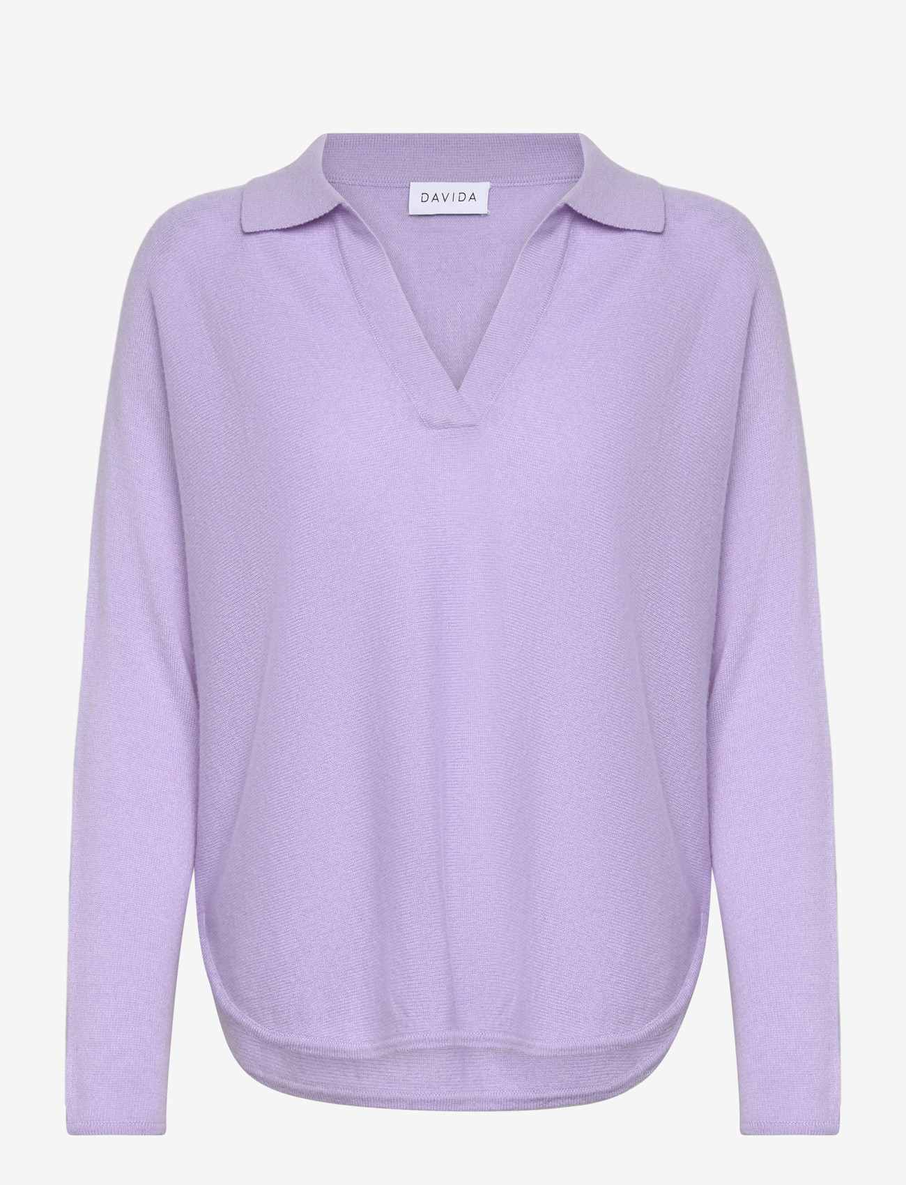 Davida Cashmere - Curved Open Collar - trøjer - lavender - 1
