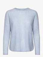 Curved Sweater Loose Tension - BLUE FOG