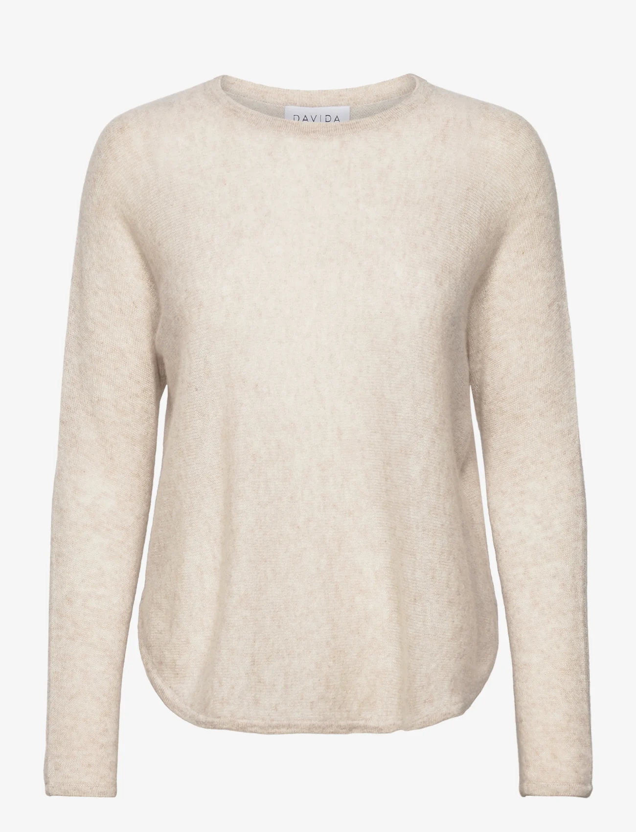 Davida Cashmere - Curved Sweater Loose Tension - džemperiai - light beige - 0