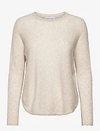 Curved Sweater Loose Tension - LIGHT BEIGE