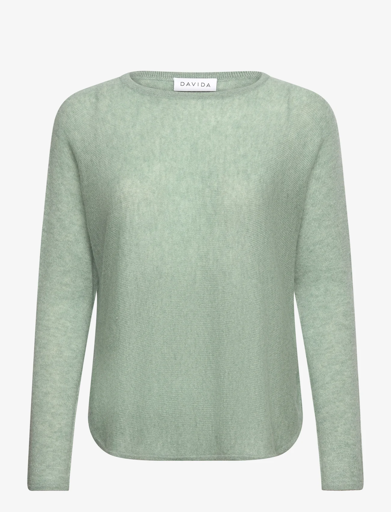 Davida Cashmere - Curved Sweater Loose Tension - swetry - sage - 0