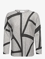 Davida Cashmere - Curved Logo - džemperi - light grey / black - 0
