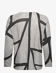 Davida Cashmere - Curved Logo - strikkegensere - light grey / black - 1