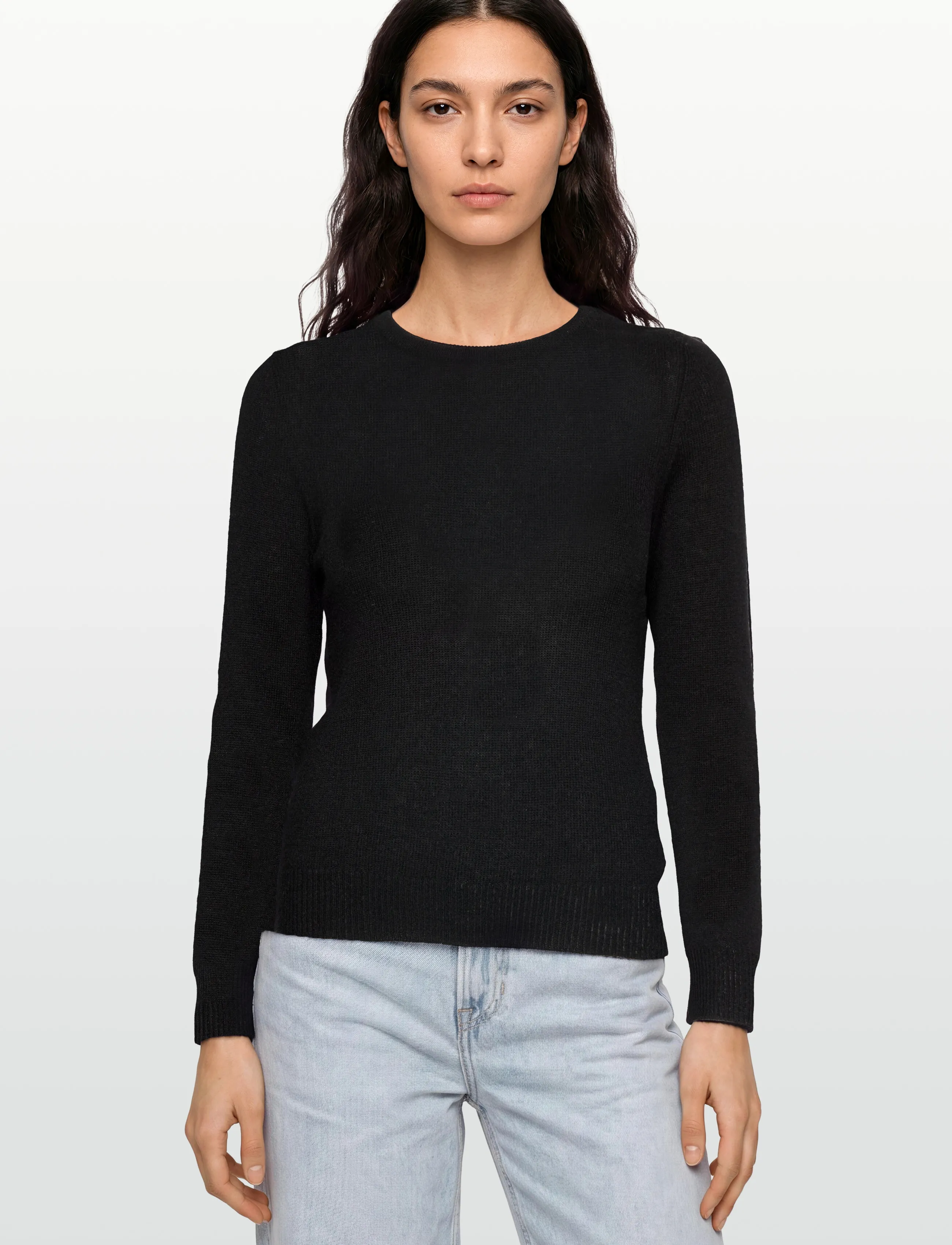 Davida Cashmere - Basic Sweater Loose Tension - pullover - black - 3