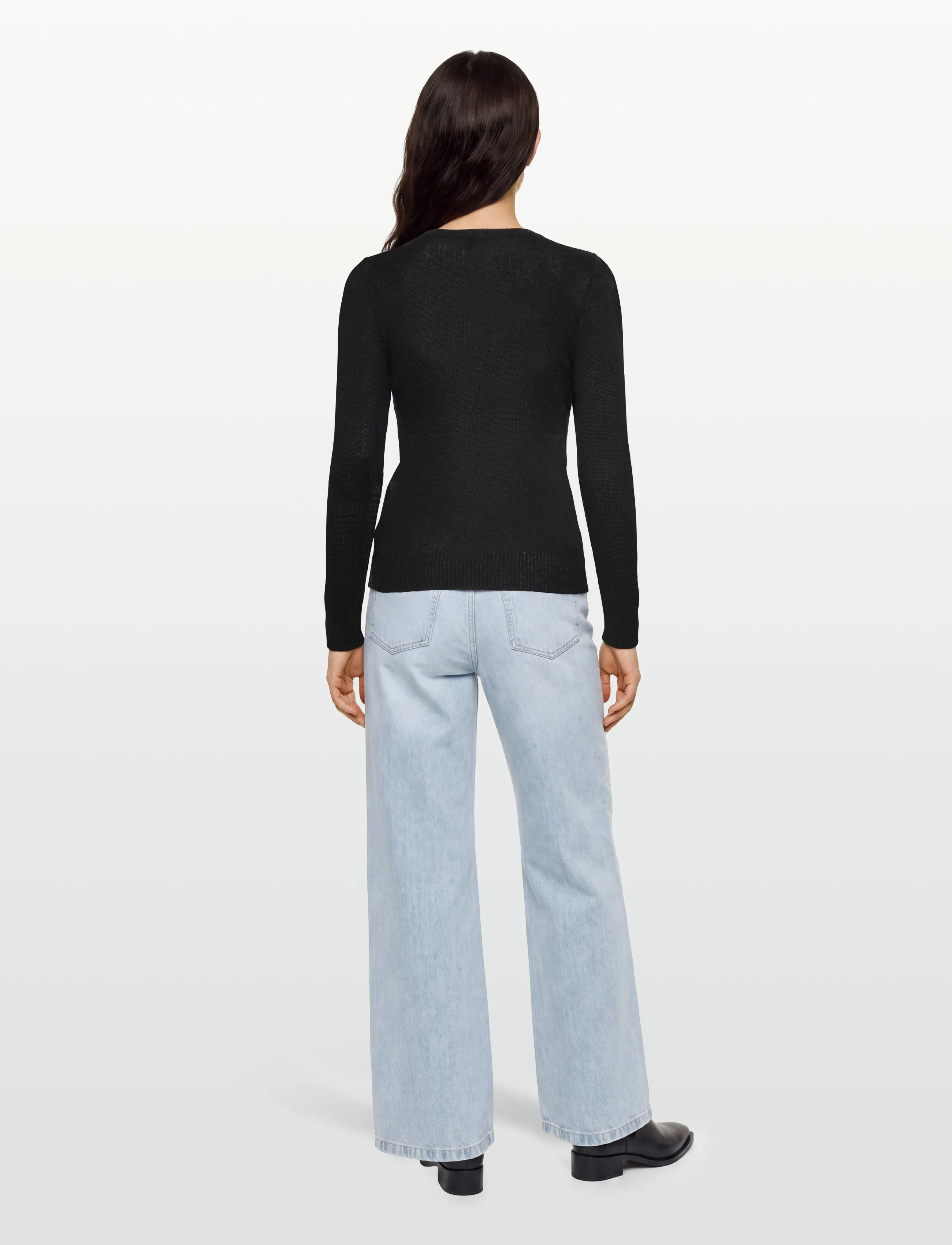 Davida Cashmere - Basic Sweater Loose Tension - pullover - black - 4