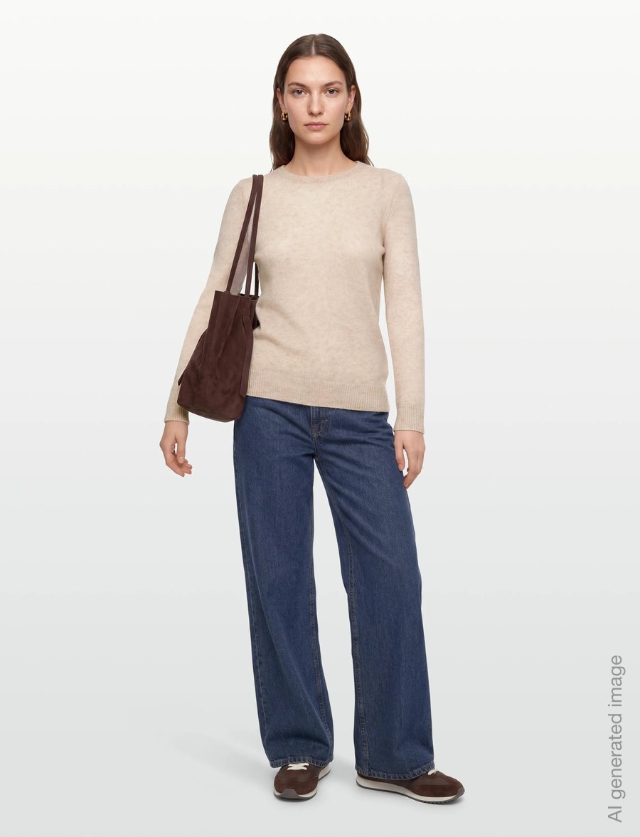 Davida Cashmere - Basic Sweater Loose Tension - kašmiir - light beige - 0