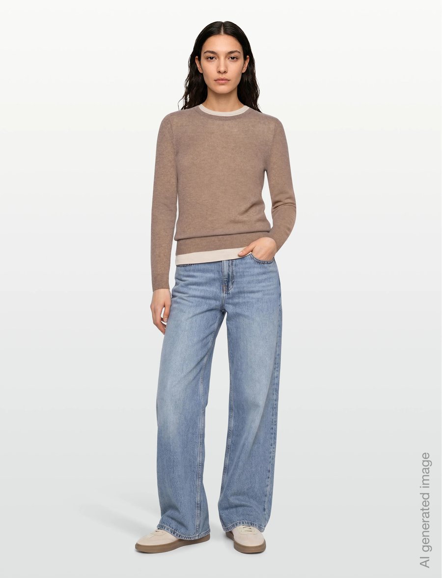 Davida Cashmere - Basic Sweater Loose Tension - cashmere - mink - 0