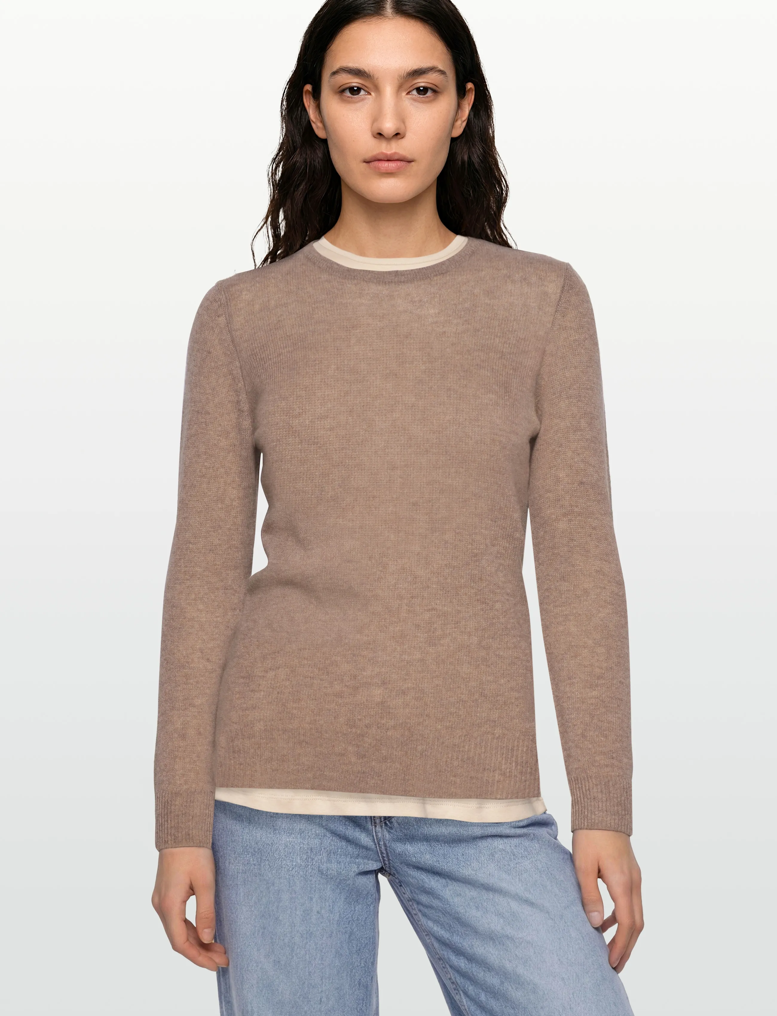 Davida Cashmere - Basic Sweater Loose Tension - tröjor - mink - 3