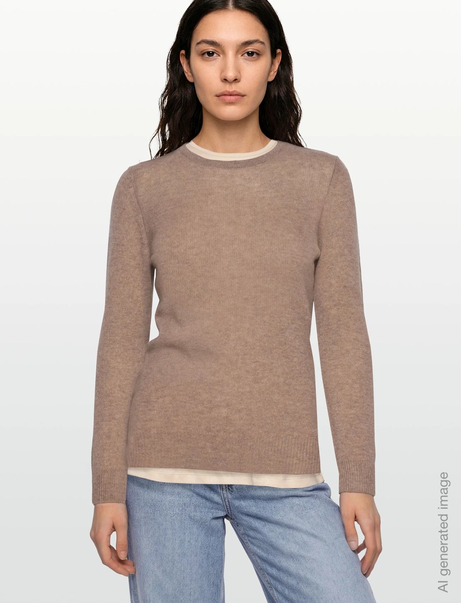 Davida Cashmere - Basic Sweater Loose Tension - cashmere - mink - 3