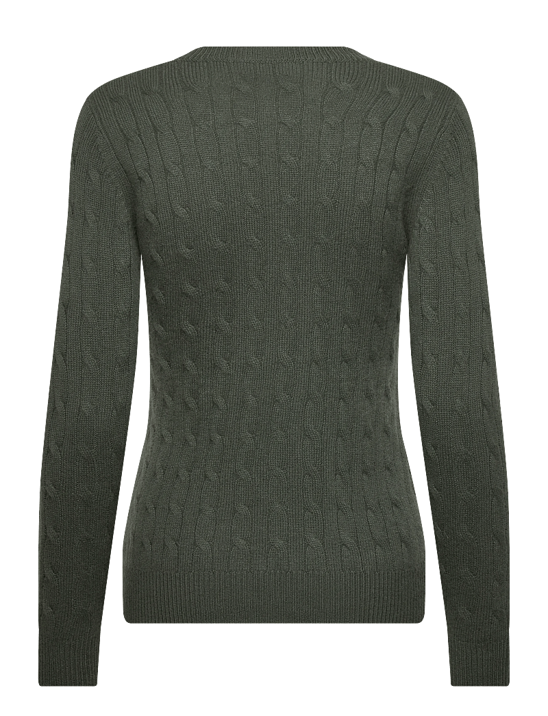 Davida Cashmere - O-Neck Cable Sweater - kashmir - army green - 1