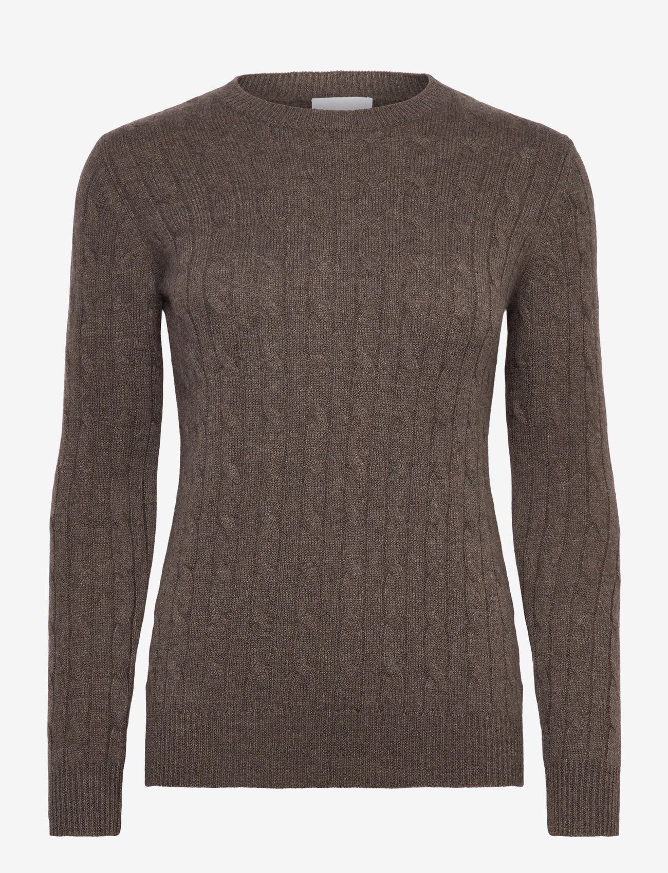 Davida Cashmere - O-neck Cable - efterårstøj - cacao - 0