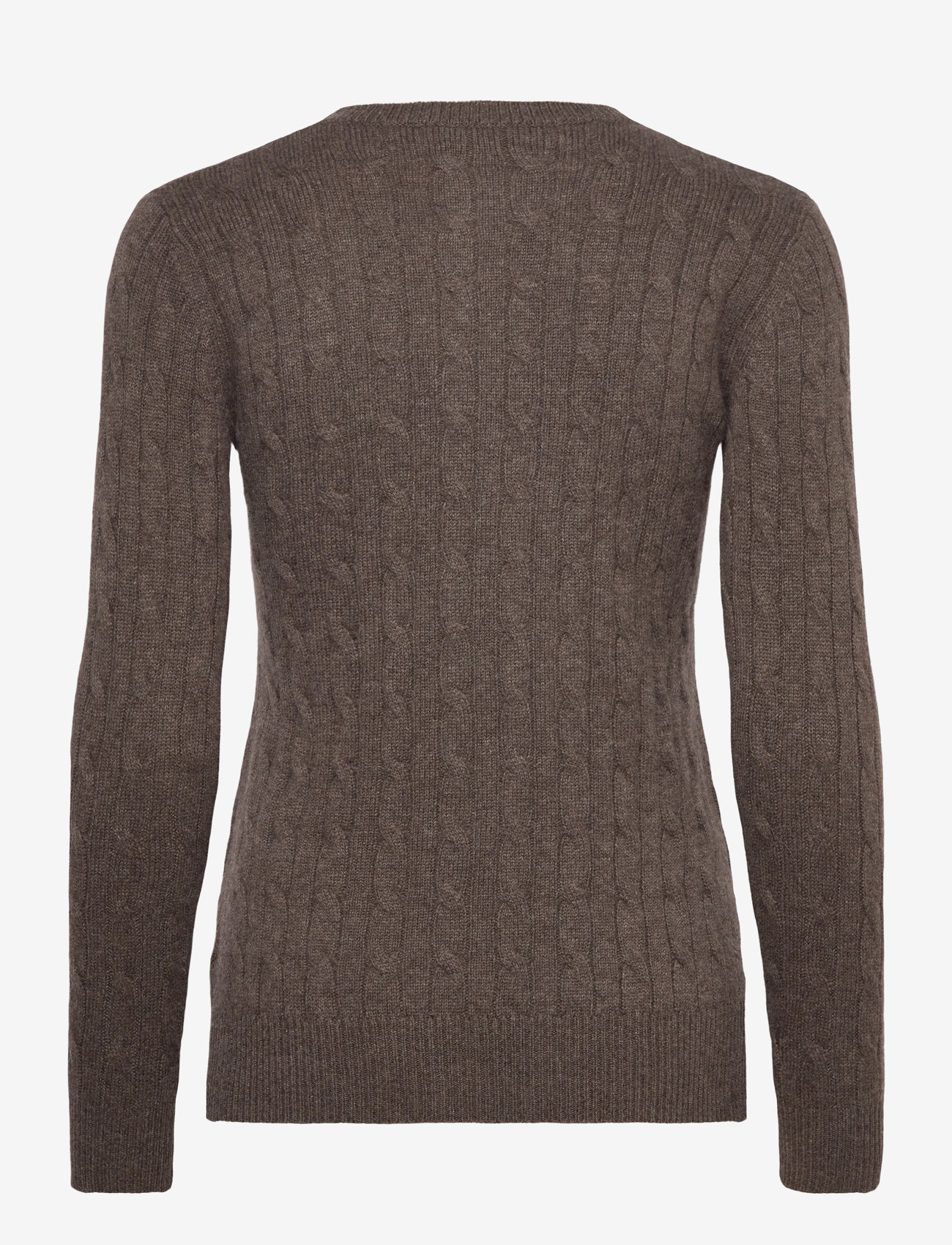 Davida Cashmere - O-neck Cable - efterårstøj - cacao - 1