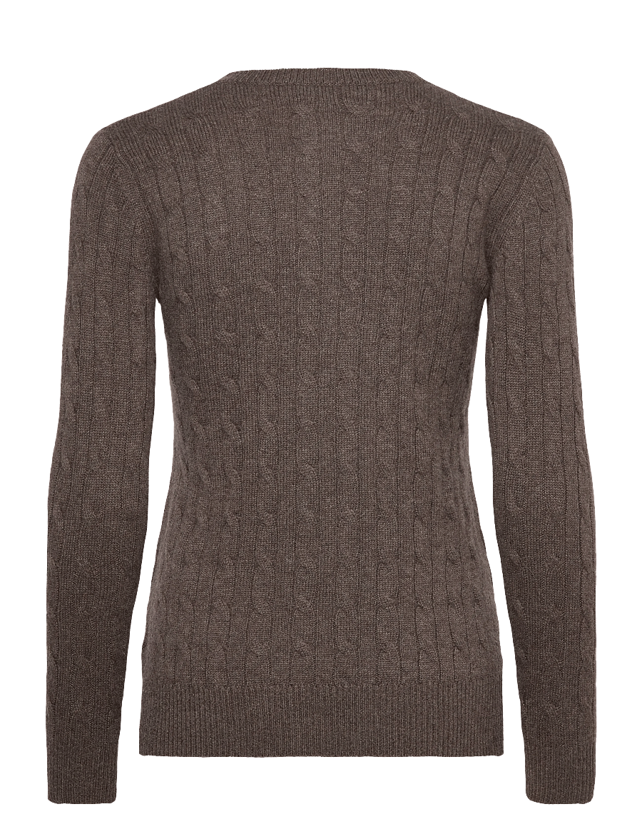Davida Cashmere - O-Neck Cable Sweater - kašmiir - cacao - 1