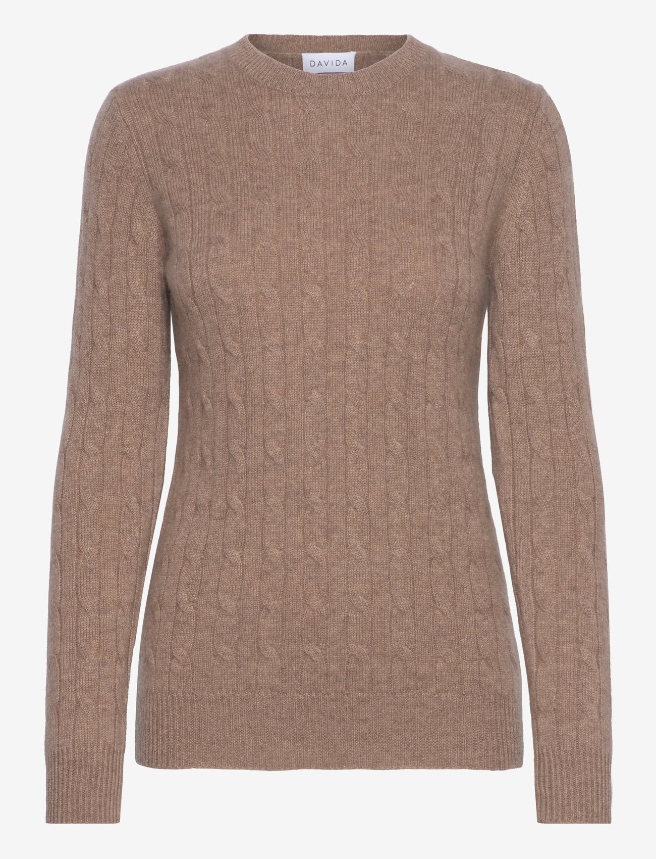 Davida Cashmere - O-Neck Cable Sweater - kašmiir - mink - 0