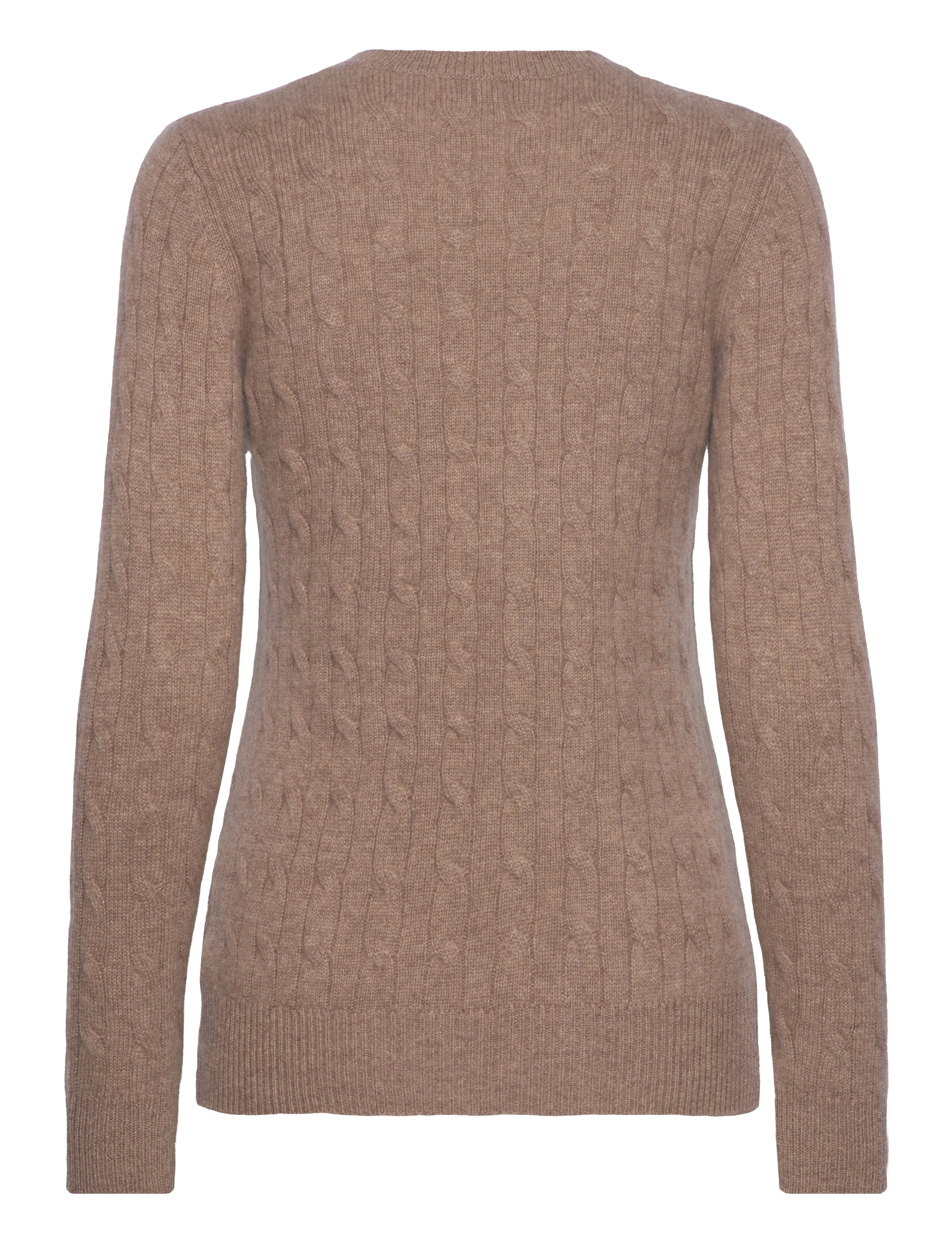 Davida Cashmere - O-Neck Cable Sweater - kaszmir - mink - 1