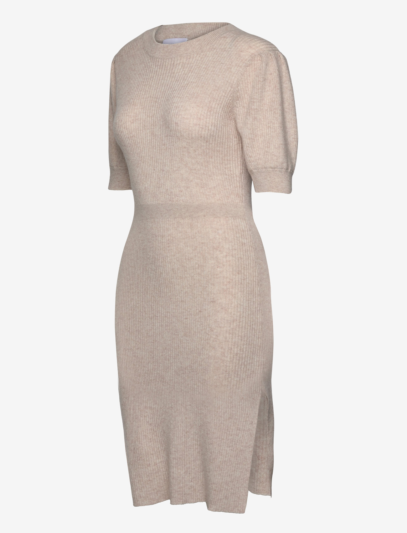open lace back dress Sequin Detail Puff Sleeve Rib Knit Mini Dress – Madison Paul main image 1