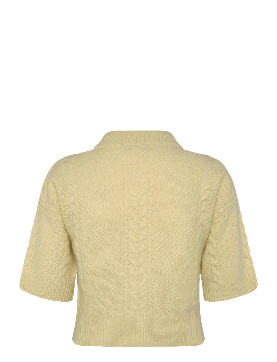 Davida Cashmere - Cable Short Sleeve Sweater - kaschmir - citrus - 1